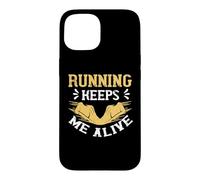 Running Keeps Me Alive Runner Life Jogging for Men Women Coque pour iPhone 15