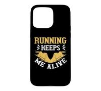 Running Keeps Me Alive Runner Life Jogging for Men Women Coque pour iPhone 15 Pro Max