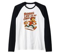 Running Late Is My Cardio Funny Overlept Shirt Daily Mood Manche Raglan