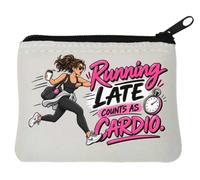 Running Late is Still Good Exercise Porte-monnaie en néoprène Blanc 10 x 11 cm