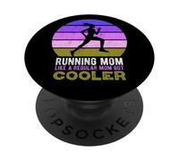 Running Mom Funny Marathon Runner Fête des Mères PopSockets PopGrip Adhésif