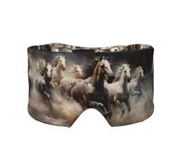 Running of The Horses Bandeau de sommeil latéral unisexe Masque de sommeil et cache-oreilles (68,1 x 10,9 cm), intérieur et extérieur, voyage, yoga, confort réglable