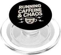 Running on Caffeine and Chaos Funny Coffee Lover PopSockets PopGrip pour MagSafe