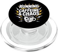 Running on Caffeine and Chaos Funny Coffee Lover PopSockets PopGrip pour MagSafe