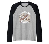Running on Coffee Caffeine Runner Expresso Jogging Manche Raglan