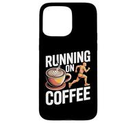 Running on Coffee Marathon Runner Caffeine Vibes Coque pour iPhone 15 Pro Max
