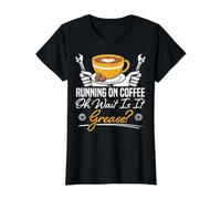 Running on Coffee Oh Wait is It Graase Auto Mécanique Diesel T-Shirt Graphique avec Valeur