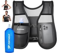 Running Vest For Men And Women With 500ml Water BottleAdjustable Hydration VestReflectiveLightweight6 PocketsRunning Accessories For Hiking And Running