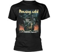 Running Wild Under Jolly Roger Album Mens T-Shirt Unisex Black Casual Tees S Size 3XL