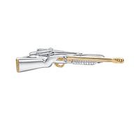 RunootPR Argenté Pince à Cravate Personnalisé Pistolet Clip à Cravate Accessoires pour Hommes Cadeau Anniversaire Fête Des Pères