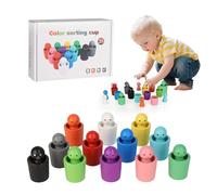 runpeak Jouets de tri des couleurs pour les tout-petits - Jouet sensoriel de tri des couleurs pour l'apprentissage précoce, tasses empilables pour bébé pour le jeu amusant et éducatif, jouet de tri en