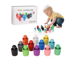 runpeak Jouets de tri des couleurs pour les tout-petits - Jouet sensoriel de tri des couleurs pour l'apprentissage précoce, tasses empilables pour bébé pour le jeu amusant et éducatif, jouet de tri en