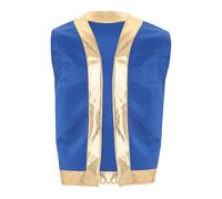 RUNQHUI Déguisement Arabe Prince Homme Gilet sans Manches Costume Oriental Halloween Carnaval Tenue Cosplay B Bleu royal XL