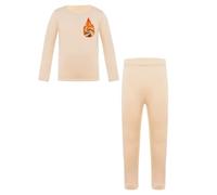 RUNQHUI Enfant Fille sous-vêtement Thermique Polaire Chaud Ensemble Haut et Pantalon Tenue Sport Danse 3-16 Ans Ecru 13-14 Ans