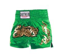 RUNQHUI Enfant Garçon Short Muay Elastique Short Boxe Thaï MMA Kick Boxing Compétition Entraînement Combat 5-16 Ans Vert 8-12 Ans