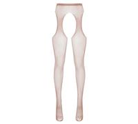RUNQHUI Femme Bas Porte-Jarretelle Stocking Collant Résille Ouvert Lingerie Fishnet