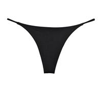 RUNQHUI G-String Femme Micro String Ficelle Mini Bikini Ficelle sous-vêtement Bas de Maillot de Bain Shorty Noir L