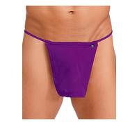 RUNQHUI Homme Mini String Ouvert T-Back Micro Bikini Ficelle Jockstrap Underpants Violet XXL