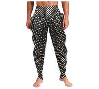 RUNQHUI Homme Pantalon Dhoti Soie Pantalon Indien Traditionnel Sarouel Pants Noir S