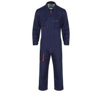 RUNQHUI Homme Salopette de Travail Manches Longues Zippé Combinaison Multipoche Vêtement de Travail S-4XL Bleu marine L