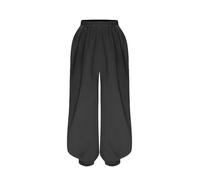 RUNQHUI Pantalon Kung Fu Garçon Enfant Sarouel Pantalon Tai Chi Tenue Arts Martiaux B Noir 13-14 Ans
