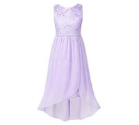 RUNQHUI Robe Cérémonie Enfant Fille Princesse Robe Mariage Soirée Dentelle Paillette sans Manches A Lavande 16 Ans