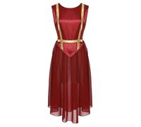 RUNQHUI Robe de Danse de Liturgique Lyrique Femme Tunique Danse Tenue Prière Église Choeur Culte Bourgogne XXL