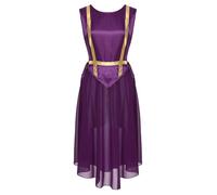 RUNQHUI Robe de Danse de Liturgique Lyrique Femme Tunique Danse Tenue Prière Église Choeur Culte Violet foncé S