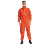 RUNQHUI Unisexe Adulte Salopette de Travail Combinaison Homme Femme Vêtement de Travail Mécaniciens L-5XL Orange XXL