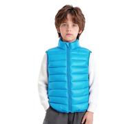RUNQHUI Unisexe Enfant Gilet Doudoune Sans Manches Manteau Veste Matelassé Légère Chaud Hiver Casual Bleu clair 3-4 ans