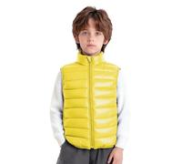 RUNQHUI Unisexe Enfant Gilet Doudoune Sans Manches Manteau Veste Matelassé Légère Chaud Hiver Casual Jaune 11-12 ans