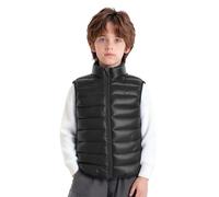 RUNQHUI Unisexe Enfant Gilet Doudoune Sans Manches Manteau Veste Matelassé Légère Chaud Hiver Casual Noir 6-7 ans