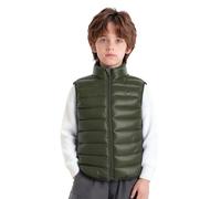 RUNQHUI Unisexe Enfant Gilet Doudoune Sans Manches Manteau Veste Matelassé Légère Chaud Hiver Casual Vert armée 3-4 ans