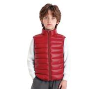 RUNQHUI Unisexe Enfant Gilet Doudoune Sans Manches Manteau Veste Matelassé Légère Chaud Hiver Casual Rouge 3-4 ans