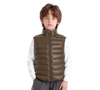 RUNQHUI Unisexe Enfant Gilet Doudoune Sans Manches Manteau Veste Matelassé Légère Chaud Hiver Casual Café 3-4 ans