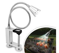 RUNQIN Lampe Magnétique pour Barbecue - 12 LED Super Lumineuses avec Col de Cygne Flexible - Alimentation par Piles - Pour le Camping, le Barbecue en Intérieur ou en Extérieur