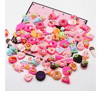 RUNRAYAY 100Pcs Cookies Nail Art Charmes, Décoration D'Ongles Kawaii en Résine de Bonbons 3D pour L'Artisanat, Diy Flatback Sugar Sweet Icecream Slime pour Décor de Maquillage