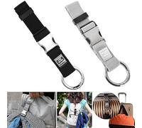runrayay 2Pcs Add a Bag Luggage Straps Jacket Gripper Heavy Duty Luggage Straps for Travel Belt Luggage with Buckle Adjustable Luggage Accessories (Grey & Black)