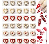 RUNRAYAY 30pcs Color Love Nail strass glamour, 3D Bright Heart Nail Art Alloy DIAMOND CRYSTAL Nail Decoration Gem Girls Valentine bricolage Crafts decoration Supplies (6)