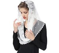 RUNRAYAY accessoires dentelle Mantilla voile doux et confortable motif de fleurs style espagnol rose voile - blanc