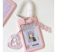 runrayay Acryl Kpop Photo Card Holder Carte de crédit 3 Pouces Id Carte de Banque Carte de Bus Carte d'étudiant Prêt de clé Carte d'étudiant Insigne d'enfant Enfants Retour à l'école (A)