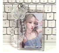 runrayay Acryl Kpop Photocard Holder Carte de crédit de 3 Pouces Carte de Banque Id Carte de Bus Carte d'étudiant Carte de raccordement de clé Clip d'insigne pour Les Enfants et (B)