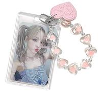 runrayay Acryl Kpop Photocard Holder Carte de crédit de 3 Pouces Cartes bancaires Id Carte de Bus Carte d'étudiant Carte de raccordement de clé Clip d'insigne pour Les Enfants et (C)