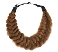 RUNRAYAY Bandeau tressé à 2 mèches en cheveux synthétiques, effet décoiffé, marron, référence 27.