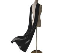 RUNRAYAY Black Neck Scarf, Wedding Chiffon Shawl Tulle Neck Shawl for Evening Dresses Ceremony, D