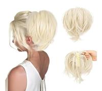 RUNRAYAY Blonde Cheveux Cheveux Cheval Extension, cheveux Ligne synthétique Cheveux Perruques Cheveux, pleine queue Courte Cheveux Cheveux Extension Cheveux Élastique Cheveux Blonde
