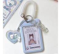 runrayay Blue Acryl Kpop Photocard Holder avec Fixation, Cavoy Keylock Photo Protection Pack de Collection Étudiant Boîte de Cartes Transparente 3 Pouces Montage d'idole (D)