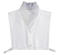 RUNRAYAY Chemises courtes blanches en coton Victoria, superposition, blouse à col roulé amovible, chemise courte, faux col pour femmes et filles.