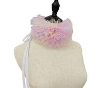 RUNRAYAY Col de clown rétro victorien en maille, col à volants superposés - A