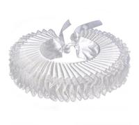RUNRAYAY Col de clown, volants en dentelle, col victorien élisabéthain amovible en satin, accessoires de clown, A